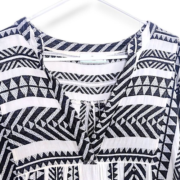 Devotion Twins Ella embroidered tiered ethnic bell sleeves boho hippie dress M - Picture 15 of 16